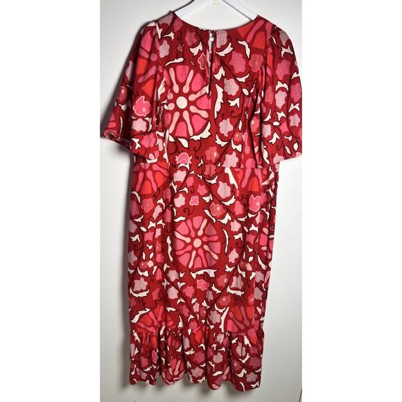 Rhode X Target Plus Size 22 Zinnia Floral Bell Sleeve Linen Blend MIDI Dress EUC - Picture 4 of 11